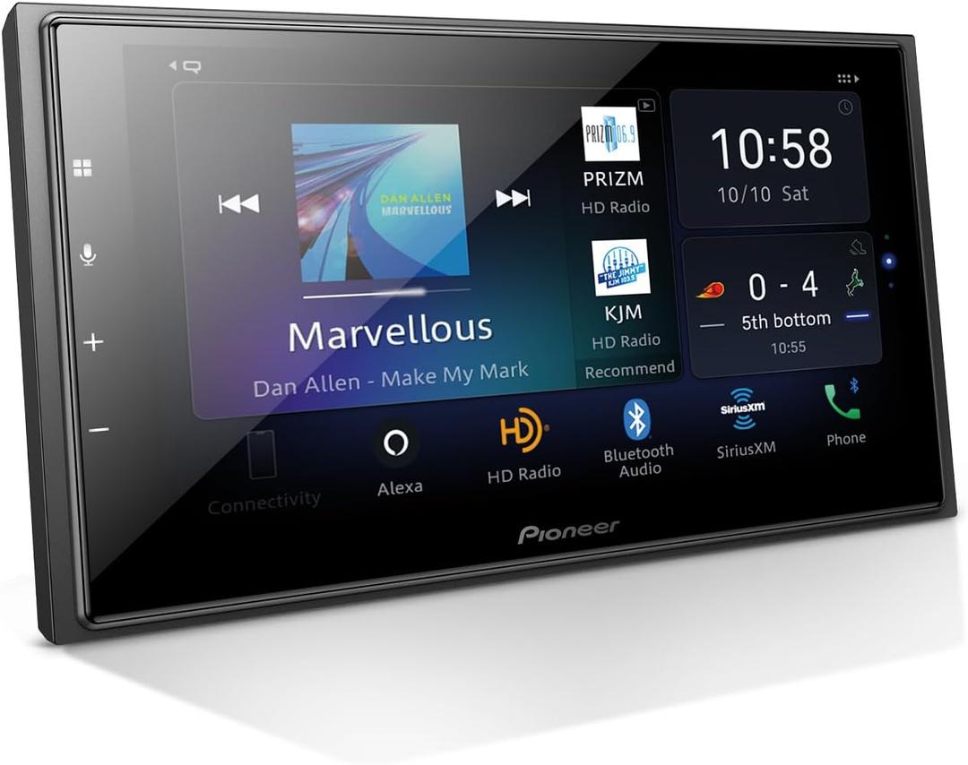 Pioneer DMH-W4660NEX 6.8" Capacitive Touchscreen, Double Din Wireless & Wired Apple CarPlay & Android Auto, Amazon Alexa Built-in, Bluetooth, HD Radio, Backup Camera, FLAC, Hi-Volt RCA