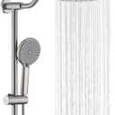 10 Inch Rain Shower Head with Handheld System, 24" Drill-free Slider Bar with Low 3-Way Diverter for Easy Reach, 4 Setting Handheld Spray with 5Ft Stainless Steel Hose - Brushed Nickel
