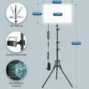 2-Pack LED Video Light Kit with 63'' Tripod Stand, 2500K-8500K Dimmable Studio Light Photography Panel Lighting for Video Recording Game Live Streaming Podcast YouTube Filming, Phone Holder