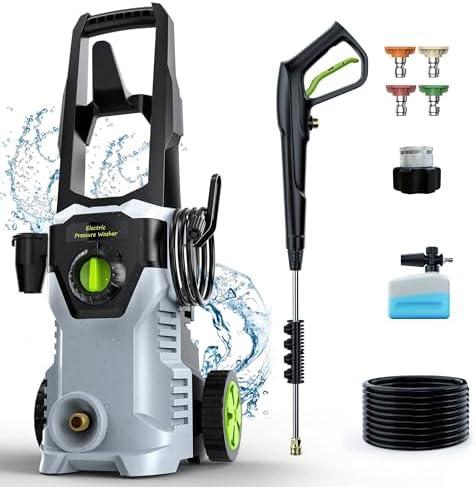 Pressure Washer, Power Washer with Foam Cannon High Pressure Washer for Cars, Fences, Patios, Decks, Patios and Driveway Powerwasher