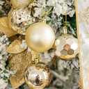 XmasExp Christmas Ball Ornaments (1.57", Champagne Gold) 24ct Christmas Ball Ornaments Shatterproof Xmas Tree Hanging Balls Decorations Perfect for Holiday Wedding Christmas Decor