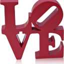 GLOBOTECH Love Word Art Resin Tabletop Dcor, Red Contemporary Romantic Gift, Freestanding Home Decoration