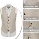 Men's Suit Linen 2 Piece Vests Short Pants Suits for Men Casual Summer Beach Groomsmen Wedding Waistcoat Set Outfit (XXXL)
