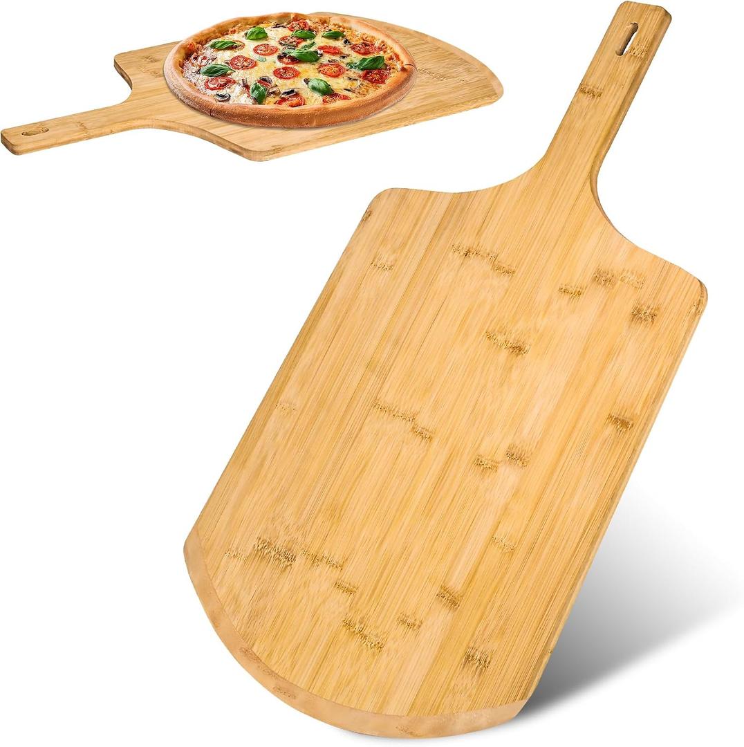 pizza peel 14 inch16" L x 14" W Plate, with 8" L Wooden Handle, 24" Overall LengthWooden Pizza Peel.14 IN Pizza Peels (Large)