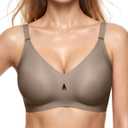 Wireless Jelly Bras for Women No Underwire Push Up Comfortable Bra (Brown, L)