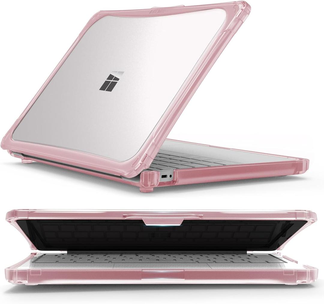 IBENZER Hexpact Case for Microsoft Surface Laptop 13 inch Copilot+PC 2025 Model 2095, Heavy Duty Snap on Rugged Protective Cover for Education, Classrooms, Drop Tested, Pinkish, LC-HPE-MSL13-PKSH