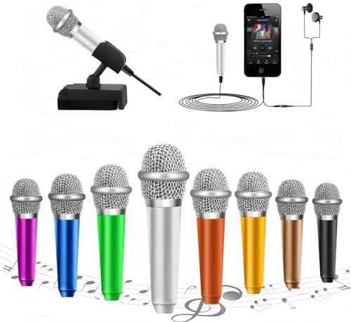 JeMii Mini Microphone,Tiny Microphone,Phone, Asmr,Mini Karaoke,forVoiceRecording Chatting and Singing on iPhone,Android,PC(Silver)