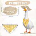 Pastoral Style Porch Goose Outfits, Summer Autumn Goose Clothes Dress Set Buckwheat Hat & Bandana Scarf for 23" Lawn Statue Pet Costume for Patio Yard Garden Decoration (Yellow Daisy) (Beige)