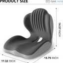 Ergonomic Waist Support and Seat Cushion, 2-in-1 Memory Foam Pad, Hollow Design for Coccyx, Suitable for Office Chairs, Car Safety Seats and Household Use - Relieves Lower Back and Hip Pain (Grey)