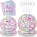 96Pcs Last Disco Bachelorette Party Decorations Pink & Silver Disco Cowgirl Plates and Napkins Let's Go Girls Party Decorations for Western Nashville Bridal Baby Shower Birthday Supplies Serves 24