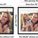 Americanflat 28x28 Picture Frame with Polished Plexiglass - Use as 24x24 Frame with Mat or Display 28x28 Photo Without Mat - Streamline Collection - Thin Border Square Frames for Wall Display - Black