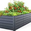 Ohuhu 8x3x1.9 FT Metal Raised Garden Bed Outdoor, Reinforced Deep Root Galvanized Steel Rustproof Planter Box, 100% Non-Toxic, 341 Gal Heavy Duty Tall Raised Beds for Growing Vegetables Flowers Herbs