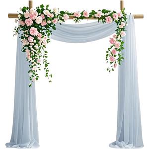 Backdrop Curtains Chiffon, Dusty Blue 29" x 20ft Curtain Panel Ceremony Decor