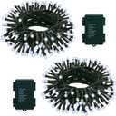 2 Pack String Lights Battery Operated, Each 23ft 70 LED Christmas Lights with Timer 8 Modes Fairy String Lights for Indoor Outdoor Wedding Garland Xmas Tree Decoration (Cool White)