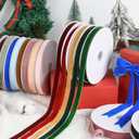 2 x Coffee Velvet Ribbon 3/8" x 20Yd,Great for Gift Wrapping,Hair Bows Making, Wreaths,Wedding and Christmas Party Decoration(Coffee 3/8")