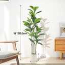 Alupssuc 5FT Artificial Fiddle Leaf Fig Tree with White Planter Pot, 5 feet Tall Fake Tree for Home Decor, Faux Ficus Tree Fake Moss for Indoor Outdoor Office Living Room