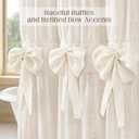 Cute Bows Shower Curtain Vintage Farmhouse Ruffle Shower Curtains for Bathroom,Cream,72" W x 72" L