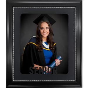 GMFrames Senior Graduation Picture Frame Photo Frame with Mat for 8x10 Pictures Graduation Party Gift and Keepsake Black-Silver