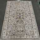 RUGSI Area Rug 4 × 6 Ft, Traditional Medallion Pattern In Soft Neutral Tones, Durable And Easy-Care, Low Profile For High-Traffic Areas