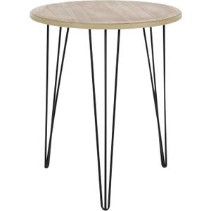Deco 79 Wooden Side End Accent Table End Table with Black Metal Hairpin Legs, Side Table 18" x 18" x 22", Brown