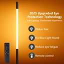 LED Dimmable Floor Lamp with Remote & Foot Switch, 27006000K Adjustable Color Temperature & Stepless Dimming, Slim Linear Tube Tall Standing Lamp, Modern Black Corner Lamp for Living Room Bedroom