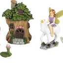 Juvale Miniature Unicorn Fairy Decoration Kit, Whimsical Garden Decor (6 Pieces)