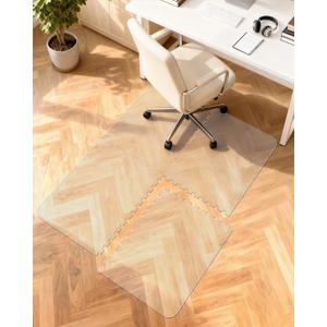 Blvornl Innovative Puzzle Chair Mat for Hardwood Floor, 34"*46.5" Hard Material Chair Mat, Heavy Duty Computer Chair Pad for Rolling Chairs, Desk Floor Rug for Office and Home