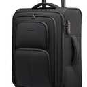 LOVEVOOK Carry On Luggage 22x14x9 Airline Approved, 22 Inch Softside Suitcases with Spinner Wheels, Lightweight Carry-on Suitcase with TSA Lock for Women Men, Large Luggage for Travel Business Trip (Black)