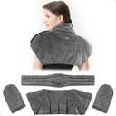 Romfox 4-in-1 Detachable Microwavable Heating Pad for Back, Neck, Shoulder and Waist - Modular Moist Heat Pack for Body Pain Relief - Reusable Hot & Cold Therapy Set