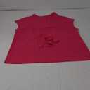 Women's Chiffon Blouses Cap Sleeve Shirts Casual Loose Work Office Solid Tops Rose Red S