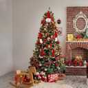 Snowman Christmas Tree Topper: Snowman christmas tree hugger with Red Hat & Scarf - Xmas Decoration with Wreath Rope for Indoor Decorations Holiday Winter Wonderland Party Supplies(5 Pieces)