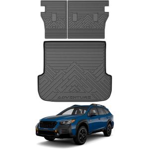 Mixsuper Cargo Liner for Subaru Outback 2020-2025, Cargo Mat Backrest Mat for Outback, All Weather Trunk Mat Backrest Mat TPE Back Seat Cover Protector for Outback Accessories