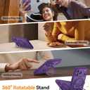 CANSHN 360 Spin Magnetic Stand for iPhone 17 Pro Case with Camera Control [Full Camera Protection] [Compatible with Magsafe] Translucent Matte Shockproof Protective Phone Cover 6.3" - Deep Purple