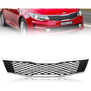 New [Upgraded] Front Grille for 2016 2017 2018 Ki-a Optima LX EX, Optima Bumper Hood Mesh Grill, Glossy Black Bumper Grille