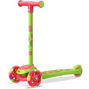 3 Wheel Scooter for Kids, Smooth Light Up LED Front Wheels, Wide Anti Slip Deck, Rear Foot Brake, Easy Lean to Steer Maneuvering, Indoor & Outdoor Ride On Toys for Ages 2 Up,