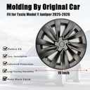 4Pcs Hubcaps for Tesla Model Y Juniper 2025-2026 Accessories - 19 Inch Wheel Covers Compatible with Tesla Model Y Juniper Exterior Accessories - Snap-On Installation (Turbine Shape-Matte Black)