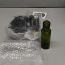 20 Pcs 4 oz Mini Glass Olive Oil Bottles Empty Sauce Condiment Bottles with Dropper Inserts and Sticker Seals Caps for Gifts Kitchen (Circle, Dark Green)