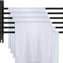 Swivel Towel Rack 20.4 Inches 304 Stainless Steel 6 Arms Bathroom Towel Rack Hanger Space Saving Pool Holder Wall Mounted Swivel Bar with Hook, Matte Black