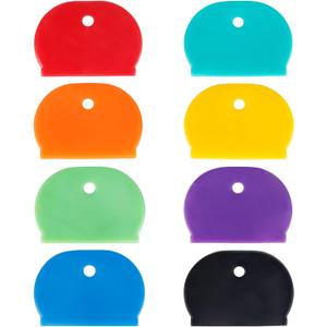 Uniclife 16 PCS 1.3 Inch Large Key Caps Covers Key Identifiers Markers Protectors for Large Thin Flat Key Heads (Not Suitable for Smaller or Standard Keys), 8 Assorted Colors