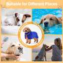 Bienbee Dog Bathrobe, Quick Drying Super Absorbent Pet Robes for Small Medium Large Dogs, Drying Coat for After Bath & Swim, Warm & Cozy Dogs Towels, Dog Puppy Bath Supplies, Dark Blue Small