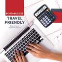 CATIGA 12 Digit Desk Calculator, Desktop Calculators with Large LCD Display & Big Buttons, Dual Power Solar & Battery, Standard Basic 4 Function Calculator for School, Office, Home