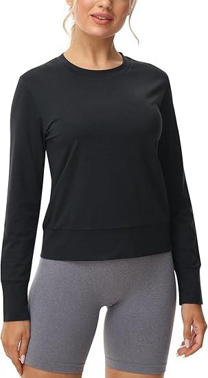 Disbest Workout Shirts for Women Long Sleeve S