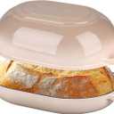 Enameled Cast Iron Sourdough Bread Oven, Dutch Oven, Loaf Cast Iron Bread Pan for Homemade Bread Baking, Meatloaf Pan with Lid, 7QT, Latte