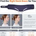 Ergonomic Neck Brace for Neck Pain and Support, Throat-friendly V-shape Cervical Collar with Dual Memory Foam for Comfort and Cervical Spine Pressure Relief, Vertebrae Stability (14.0" - 16.1")