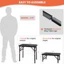 GREGIN Camping Table with Mesh Desktop, Lightweight & Portable Small Folding Grill Table, Height Adjustable Metal Outdoor Table for Camp, Cooking, BBQ, RV, Picnic-2 FT Black