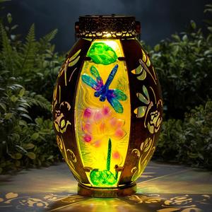 STARSOUL Solar Lantern Outdoor Waterproof, Hanging Solar Lantern for Patio Garden Yard Decor, Dragonfly Garden Decor, Dragonfly Gift for Women