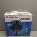 Comfort Zone 16-Inch Oscillating Table Fan Large 3-Speed Quiet Desk Fan with Wide-Area Oscillation, Adjustable Tilt & Metal Safety Grill Ideal for Home Office, Bedroom & Dorm