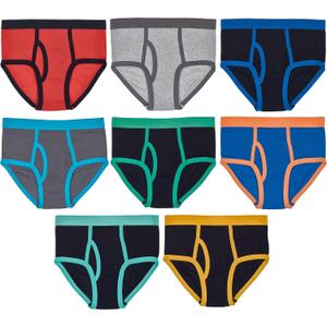 Trimfit Boys' 100% Cotton Tagless Briefs, Size Medium