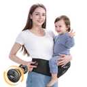 Baby Carrier with Hip Seat, Parent-Approved Baby Hip Carrier & Toddler Carrier, Comfortable Wide Waist & Lumbar Support, Thick Seat with Storage, Adjustable Knob, Supports 44lbs, Black