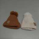 KeaBabies 2-Pack Baby Hats for Girls, Boys - Stretchy Baby Beanies, Cute Newborn & Toddler Winter Hat, Soft & Warm Pom Pom Beanie for Infant, Toddler, Boys, Girls 6-36 Months (Rust, M)